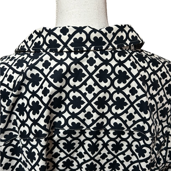 Talbots Plus 24W patterned, no iron button down black & white blouse (NWOT) - Picture 9 of 14